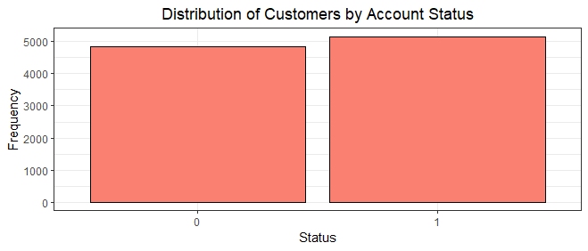 Bar chart illustrating active vs inactive customers.